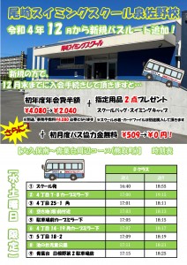 令和4年12月新規バスコース　大久保南～青葉台コース(熊取)